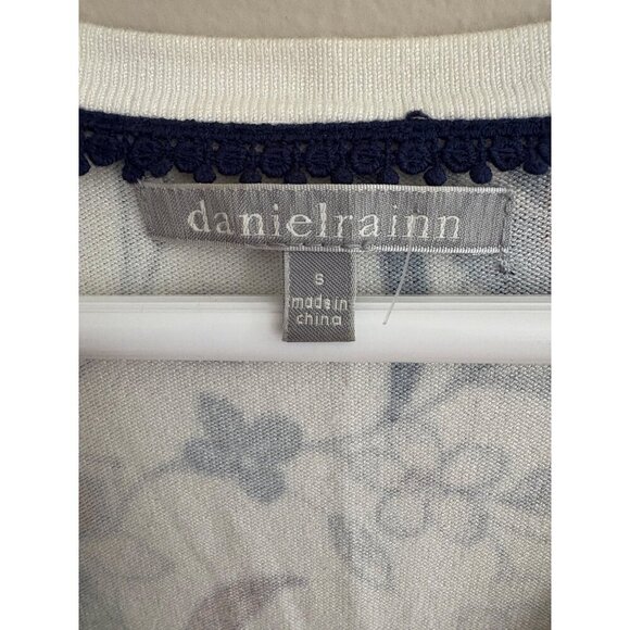 Daniel Rainn Ivory Fall Floral Print Button Front Cardigan Sweater Size Small - Picture 5 of 12